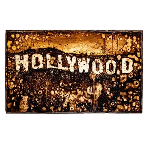 Edward Wilcox (20th century),Hollywood Hill: Buyer's Premium is 25% on Abell.com Buyer's Premium is 28% on Liveauctioneers.com oil on canvas on wood panel, 2005, signed, titled, and dated verso, 36 x 60 in.