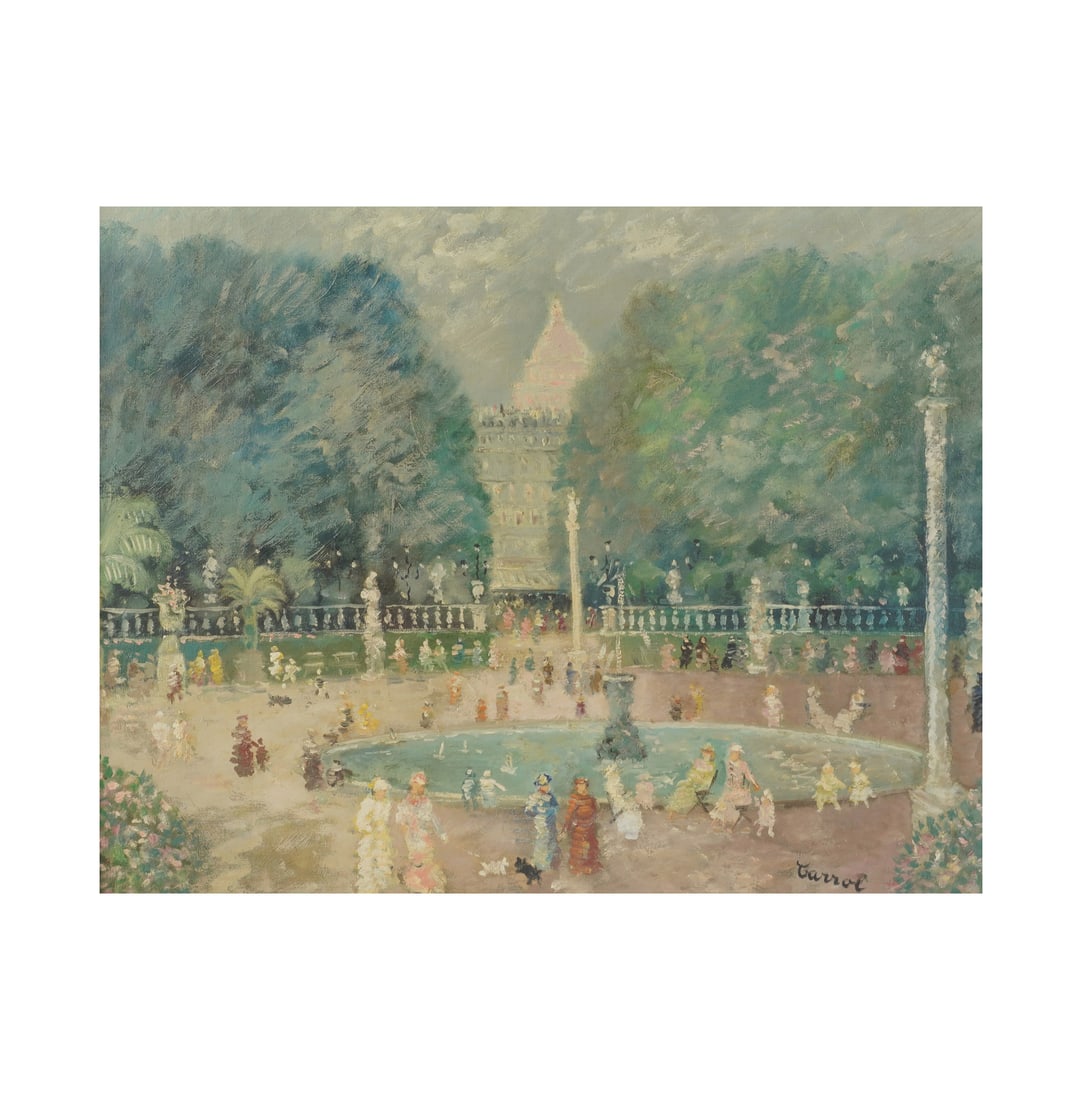 J. Carrol, Boston Public Garden: oil on canvas signed to the lower right Canvas: 28 1/2 x 22 1/4 in. (72.4 x 56.5 cm.), Frame: 35 x 28 3/4 in. (88.9 x 73 cm.)