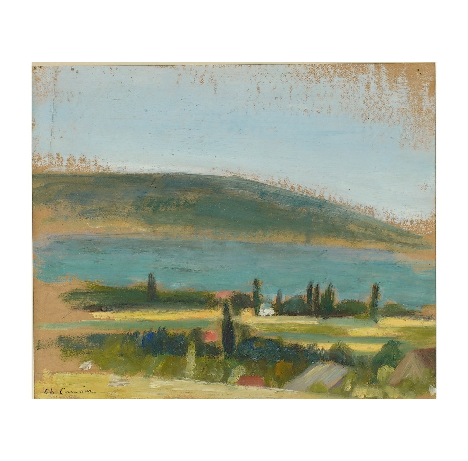 Charles Camoin, French 1879-1965, Landscape: oil on artist board signed to the lower left Sight: 6 3/4 x 8 in. (17.1 x 20.3 cm.), Frame: 13 1/2 x 14 1/4 in. (34.3 x 36.2 cm.)