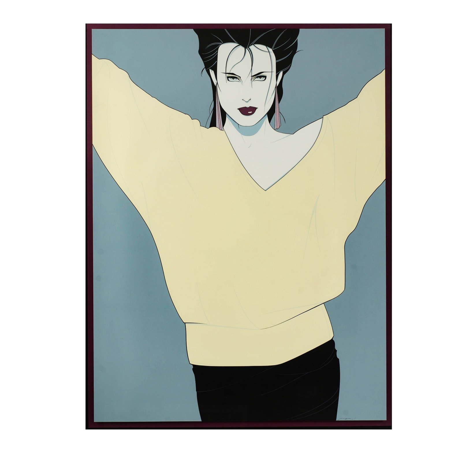 Patrick Nagel, American 1945-1984, Yellow Sweater (1 of 9)