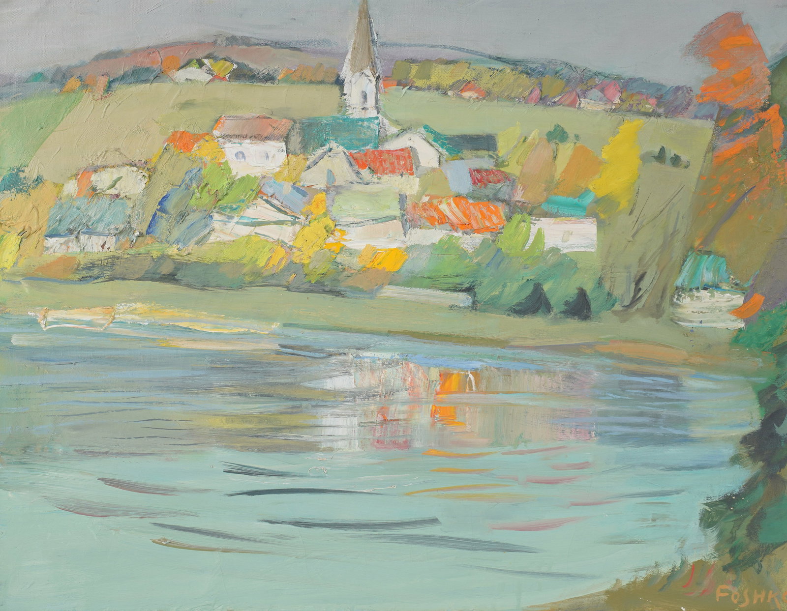 Josef Foshko, 1891-1971, Landscape: oil on canvas signed to the lower right 22 x 28 in. (55.9 x 71.1 cm.), Frame: 29 1/4 x 35 1/2 in. (74.3 x 90.2 cm.)