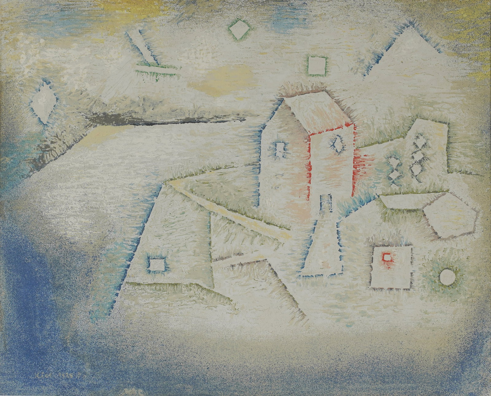 After Paul Klee, Swiss/German 1879-1940, Serigraph, Landhaus im Norden: Signed and dated to the lower left in the print, blind stamp to the lower right Sight: 13 3/4 x 16 3/4 in. (34.9 x 42.5 cm.), Frame: 26 1/4 x 30 1/4 in. (66.7 x 76.8 cm.)