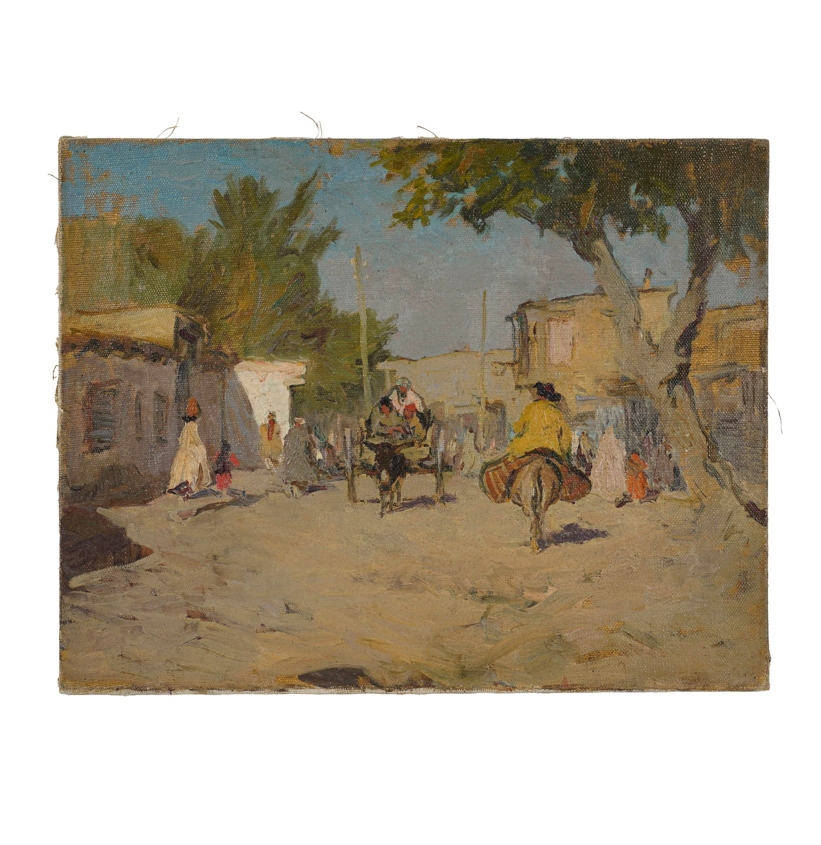Anatolij Vladimirovic Kokorin, 1908-1989, Ukrainian Village Scene: oil on canvas signed and titled to the verso 13 3/4 x 17 1/2 in. (34.9 x 44.5 cm.)