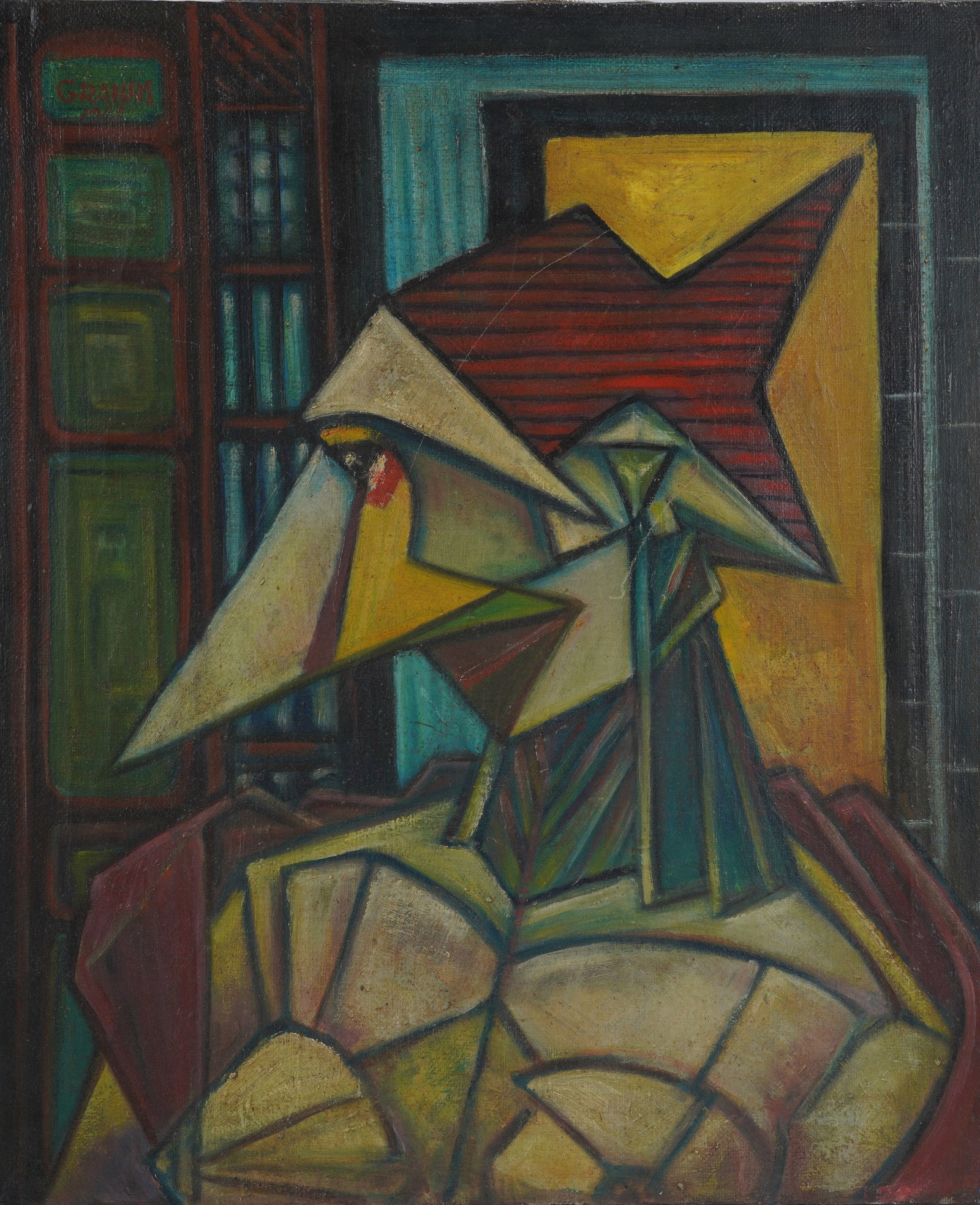 A Geometric Profile: 1960, oil on canvas, signed Graham and dated to the upper left 24 x 20 in. (61 x 50.8 cm.)