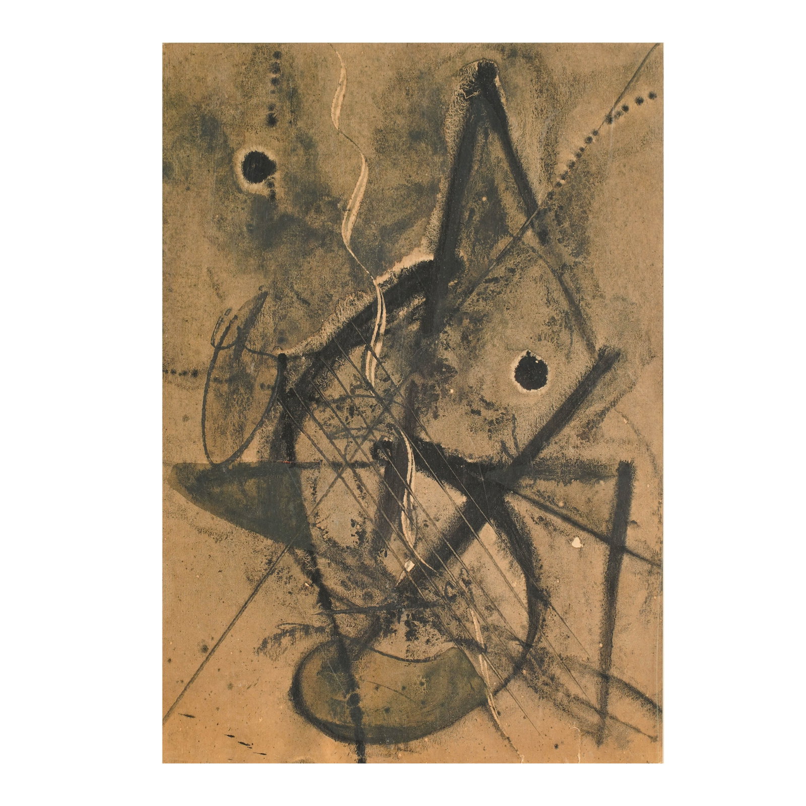 Sergey Mikhailovich Bordachev, 1948-, Abstract Composition: watercolor and gouache on paper identified on label on verso 16 1/4 x 11 1/4 in. (41.3 x 28.6 cm.), Frame: 22 1/2 x 17 1/2 in. (57.2 x 44.5 cm.)