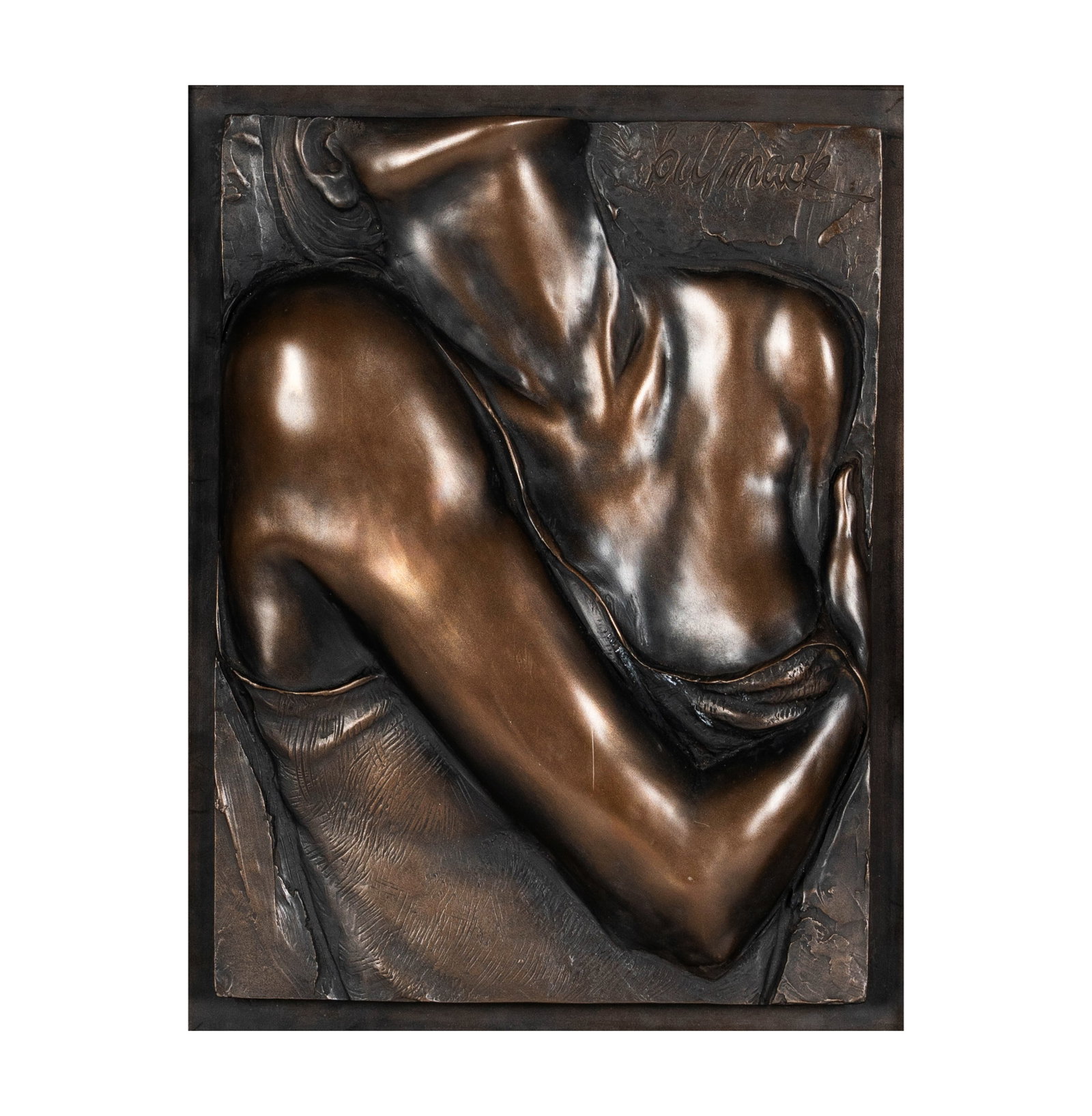 Bill Mack ( B. 1949), Intrigue: Bill Mack ( B. 1949), Intrigue bonded bronze, signed, 12 x 9 in, framed: 26 x 23 in.