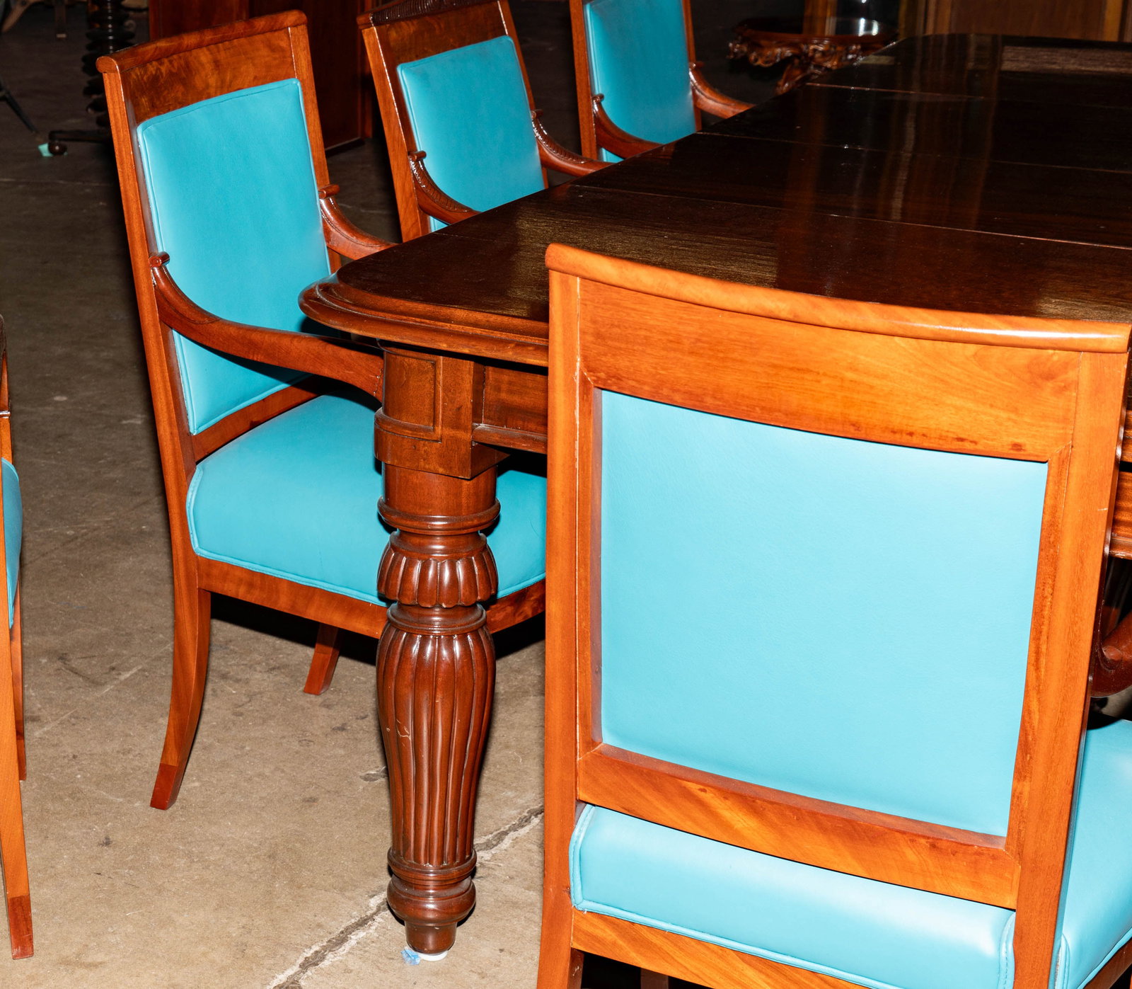 A Dining Table and a Set of Ten Empire-Style Dining Chairs - 7