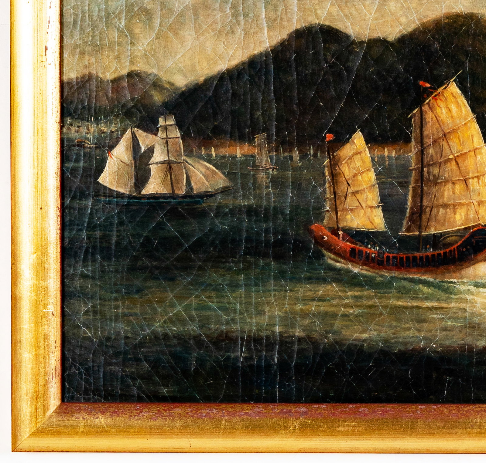 Two Chinese Export Ship Paintings - 3