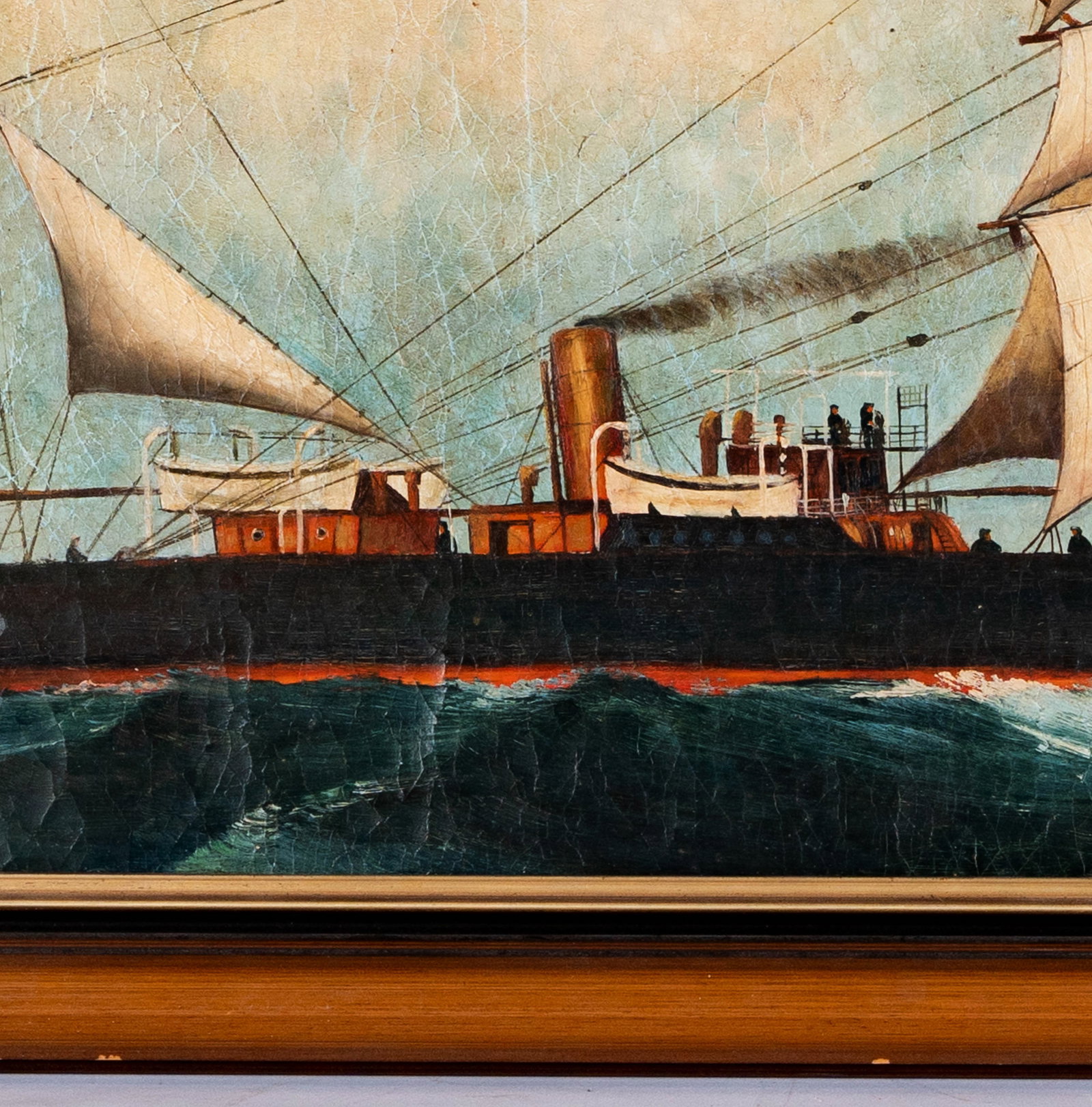 Two Chinese Export Ship Paintings - 9