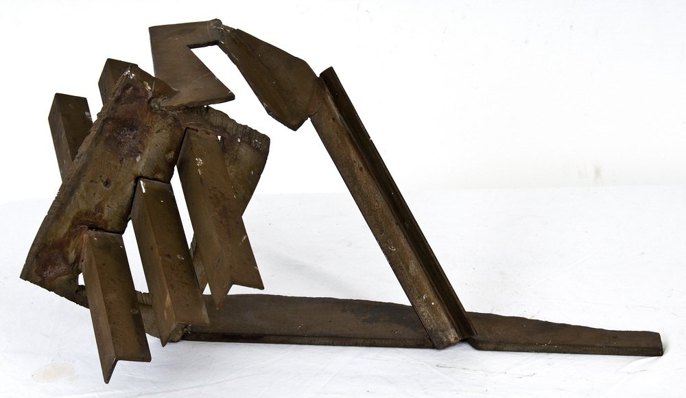 MARK DI SUVERO: "MAQUETTE": welded steel sculpture 10 inches high; 22 inches wide;18 inches deep