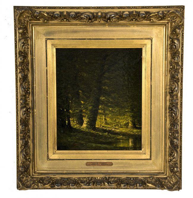 HARVEY JOINER: "BEECH TREES": oil on canvas signed lower left Provenance: Estate of David Copley, La Jolla 12 x 10 inches