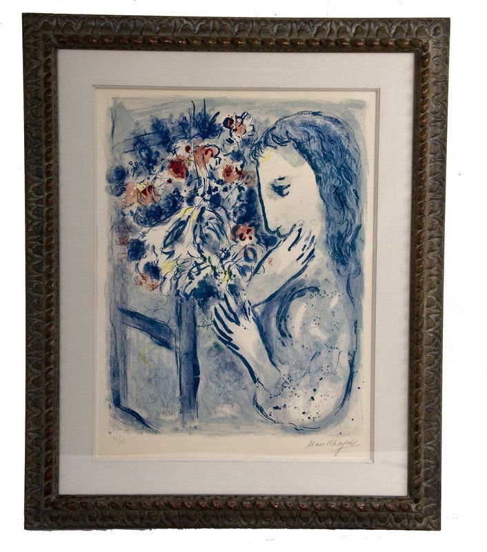 MARC CHAGALL: "FEMME PRES DE LA FENETRE": circa 1964; Mourlot, 420 lithograph in colors signed and numbered 32/50 in pencil Provenance: David B. Findlay Galleries, New York 25 1/2 x 19 1/2 inches