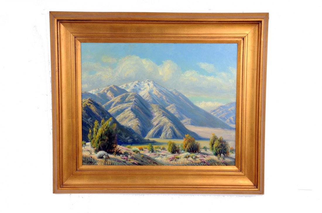 PAUL GRIMM: "MT. SAN JACINTO": circa 1970 oil on canvas signed lower left signed, dated, and titled verso 24 x 30 inches