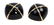 DAVID WEBB: PAIR OF 18 KARAT GOLD & BLACK ENAMEL DOMED