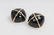 DAVID WEBB: PAIR OF 18 KARAT GOLD & BLACK ENAMEL DOMED - 4