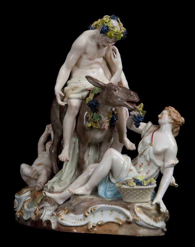 MEISSEN ENAMELED PORCELAIN BACCHIC GROUP (1 of 4)