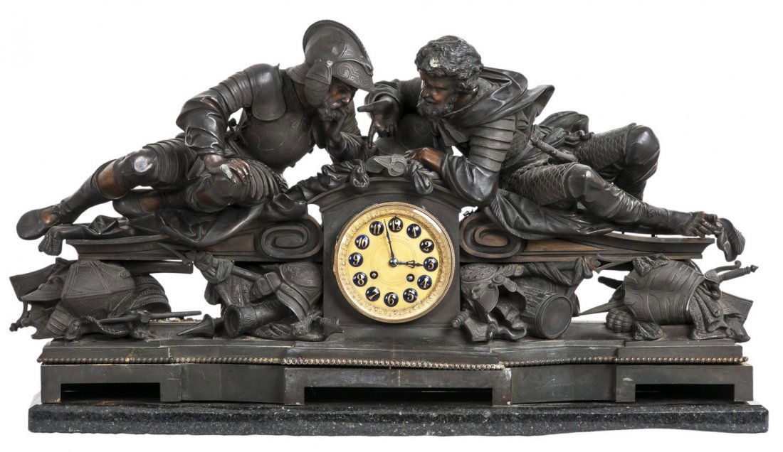 RENAISSANCE REVIVAL BRONZE FIGURAL MANTEL CLOCK (1 of 10)