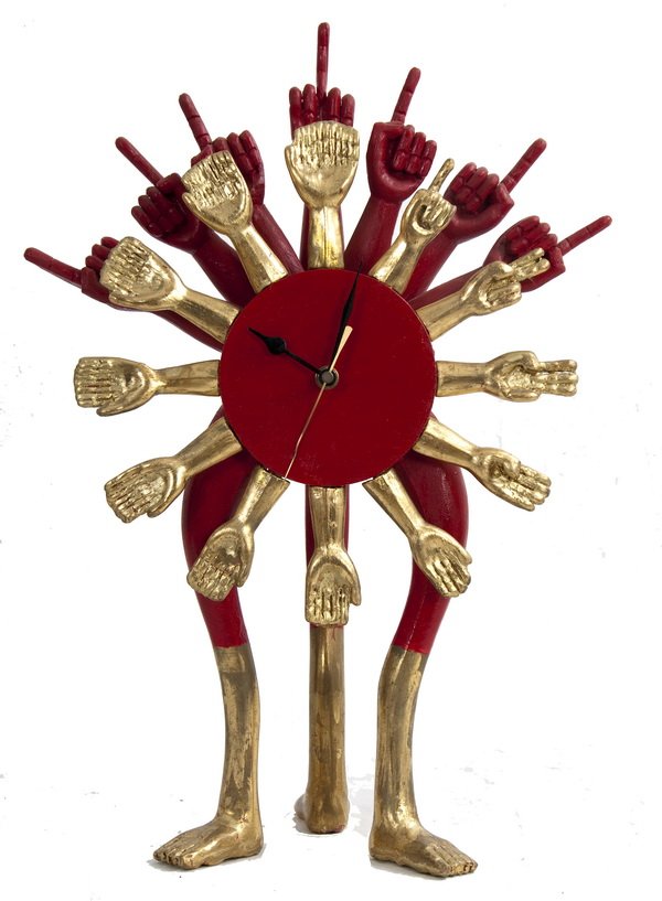 PEDRO FRIEDEBERG: PAINTED HAND CLOCK (1 of 3)