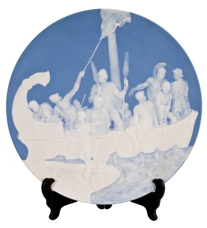 LARGE METTLACH CERAMIC CHARGER (1 of 6)