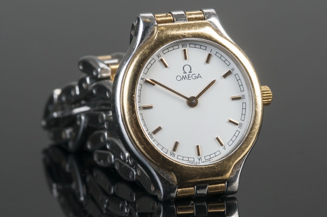OMEGA LADIES STAINLESS STEEL TWO-TONE WATCH (1 of 10)