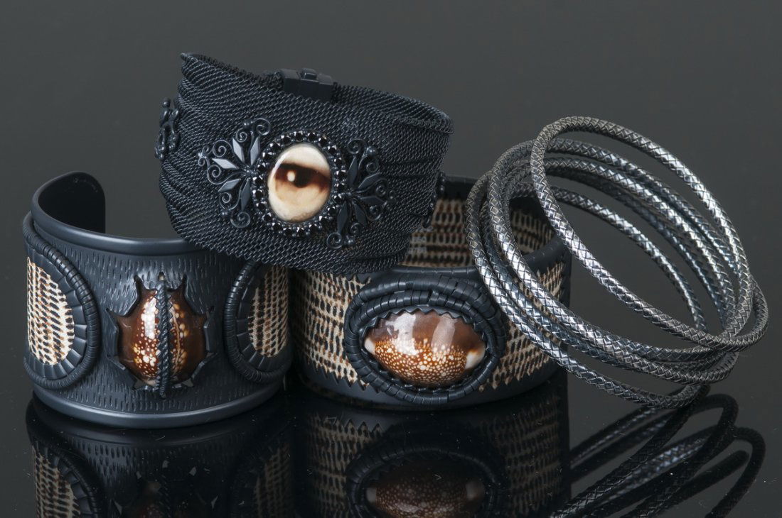 BOTTEGA VENETA: FOUR BLACKENED STERLING SILVER (1 of 8)