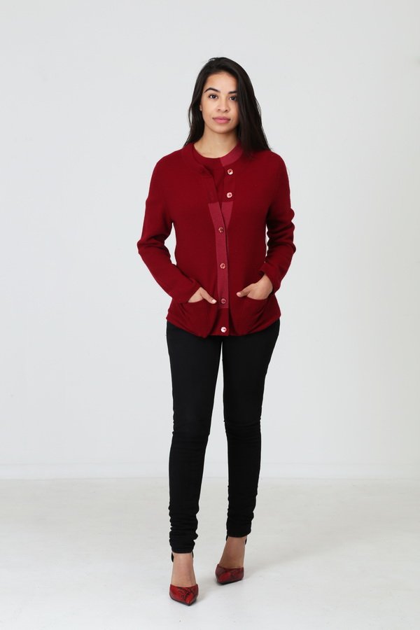 CHANEL RED  CASHMERE SWEATER SET (1 of 10)