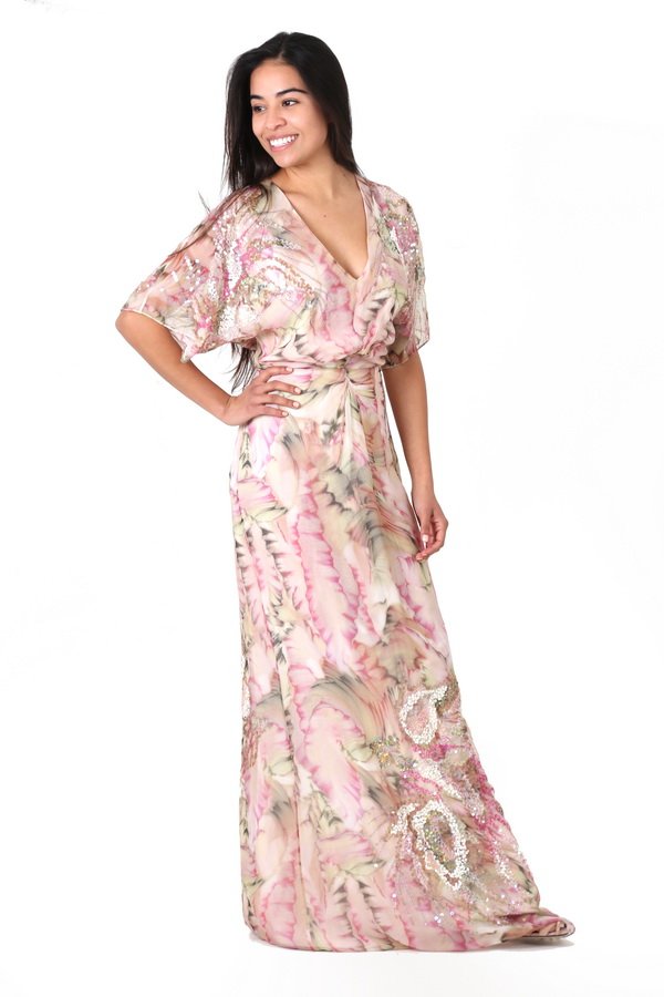 UNGARO FLORAL AND SEQUIN EVENING DRESS (1 of 10)