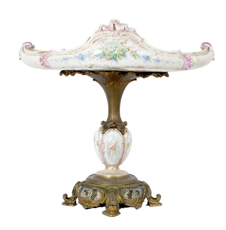 FRENCH PORCELAIN AND BRONZE TAZZA (1 of 9)