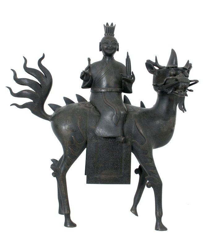 CHINESE BRONZE FIGURAL CENSER (1 of 6)