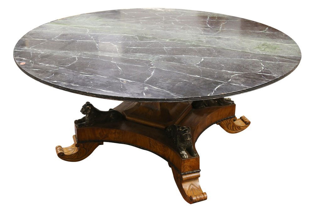 REGENCY MAHOGANY & EBONIZED BREAKFAST TABLE (1 of 9)