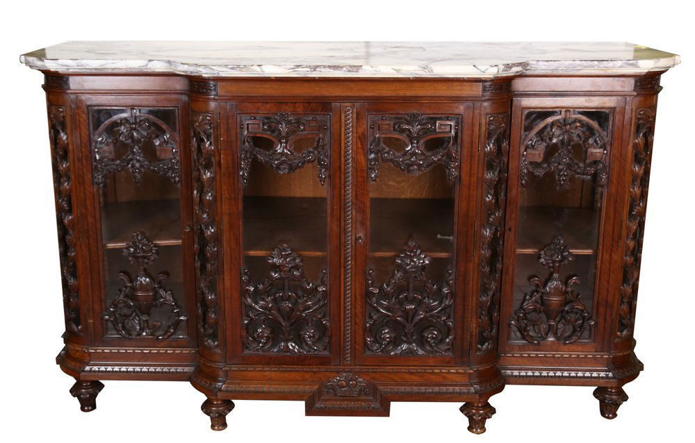 FRENCH CARVED WALNUT SIDEBOARD (1 of 9)