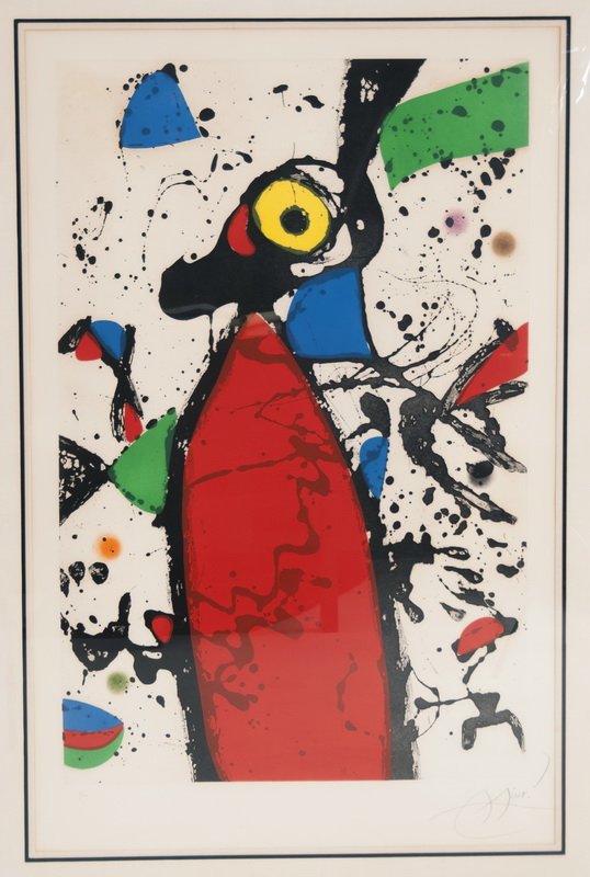 JOAN MIRO: "SOURIS ROUGE A LA MANTILLA" (1 of 10)