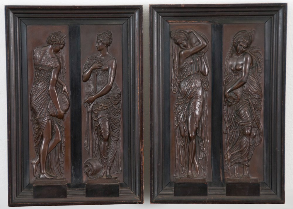 PAIR OF NEOCLASSICAL BRONZE PLAQUES (1 of 10)