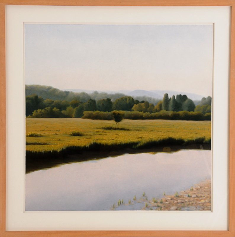 SARAH SUPPLEE: "ROE-JAN-KILL": circa 1985 pastel on paper signed lower right Provenance: label of Louis Newman Galleries; the Estate of Sam Simon, benefiting the Sam Simon Charitable Giving Foundation 30 x 30 inches