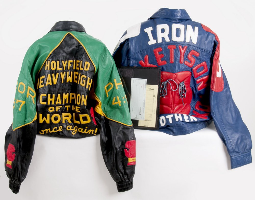 Two Assorted Leather Boxing Jackets [tyson & Holyfield]