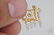 PAIR OF 20 KARAT GOLD & DIAMOND DROP EARRINGS - 3