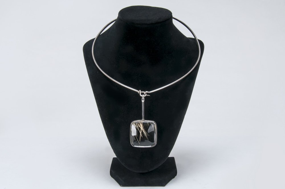 GEORG JENSEN STERLING SILVER & QUARTZ NECKLACE (1 of 10)
