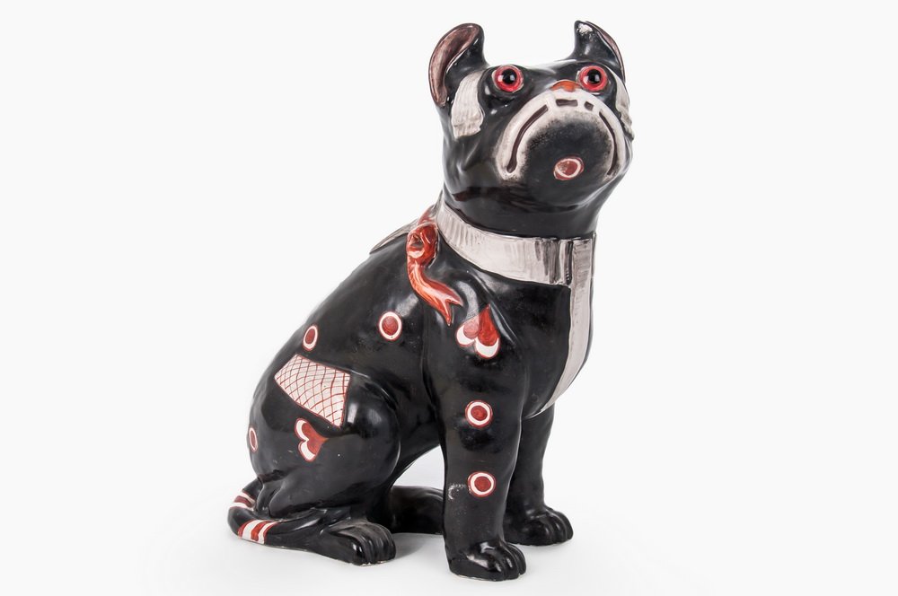 EMILE GALLE GLAZED POTTERY DOG (1 of 10)
