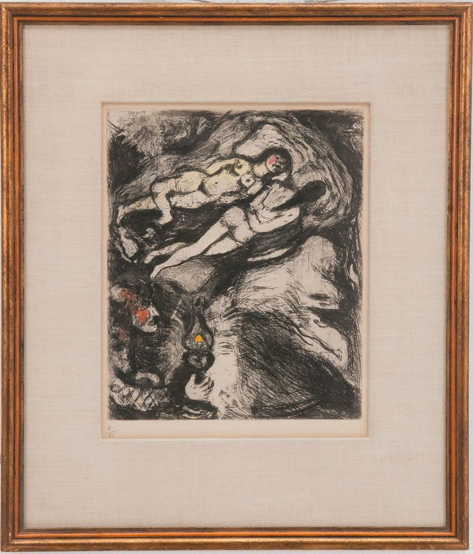 MARC CHAGALL: "LA VIEILLE ET LES DEUX SERVANTES" (1 of 1)