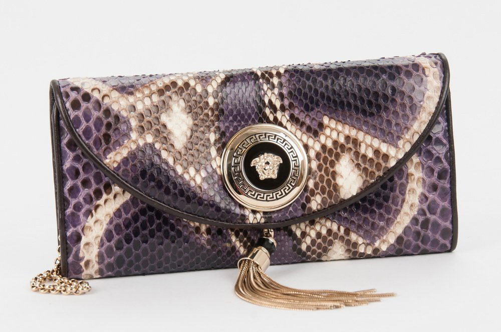 VERSACE SNAKESKIN VANITAS BOROCCO CLUTCH (1 of 5)