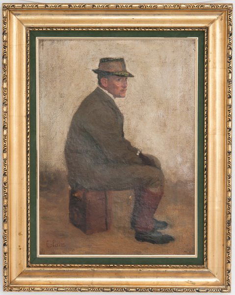 OSZKAR GLATZ: "PORTRAIT OF A SEATED MAN" (1 of 9)