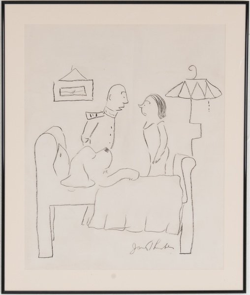 JAMES THURBER: "COUPLE STANDING AT BEDSIDE" (1 of 6)