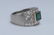 FRENCH ART DECO PLATINUM, EMERALD & DIAMOND RING - 6