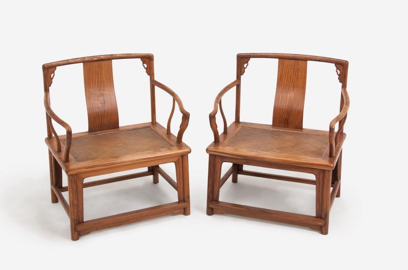 PAIR OF CHINESE HARDWOOD ARMCHAIRS (1 of 9)