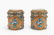 PAIR OF CHINESE ENAMELED GILT SILVER & WHITE JADE