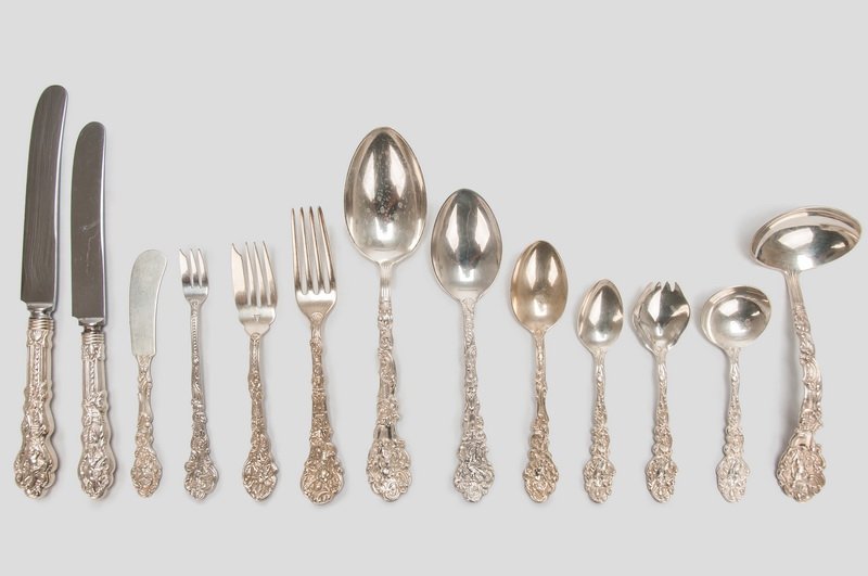 GORHAM STERLING FLATWARE SERVICE (1 of 10)