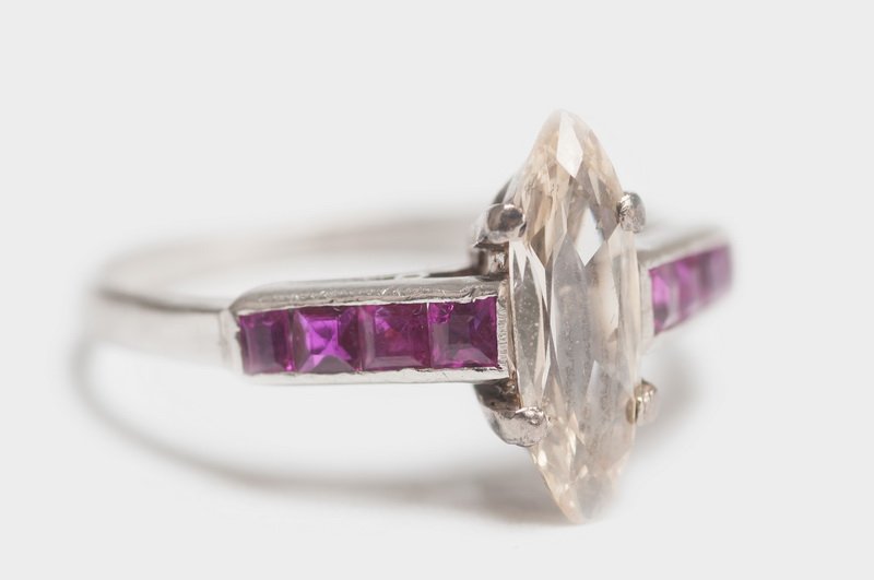 PLATINUM,  DIAMOND AND RUBY RING (1 of 7)