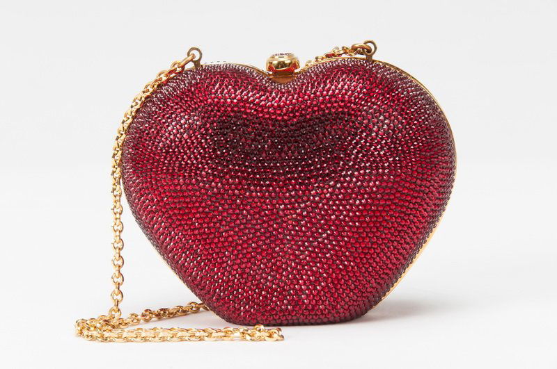 JUDITH LEIBER CRYSTAL HEART-FORM MINAUDIERE (1 of 8)