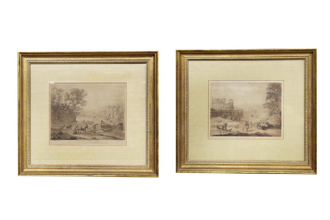 AFTER CLAUDE LE LORRAIN: "A PAIR OF FRAMED ENGRAVINGS" (1 of 5)