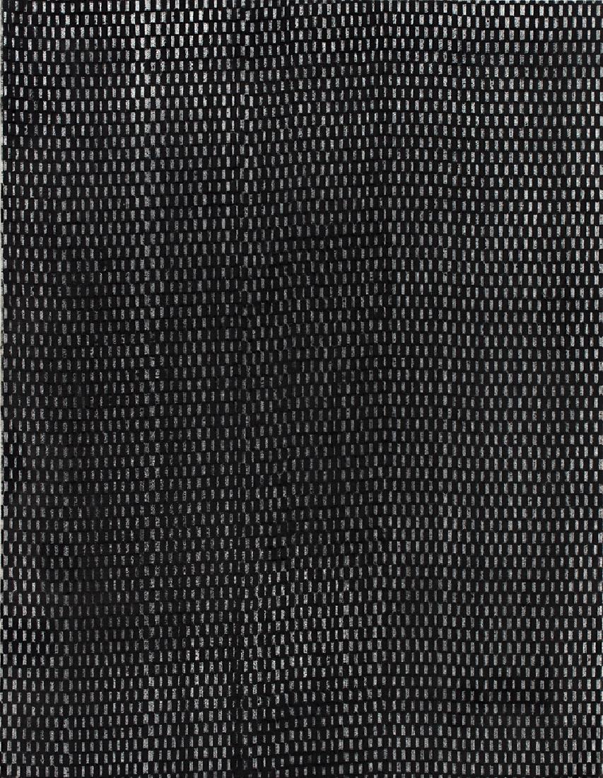 Monique Jansen: Stretch pencil, tusche, charcoal on canvas title inscribed, signed and dated on original Vavasour Godkin Gallery label affixed verso 455 x 350mm